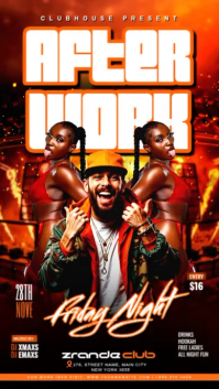 Black Joyful After Work Party Instagram Story template