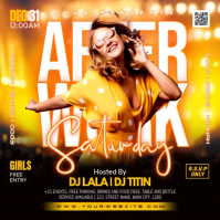 Black Joyful After Work Party Square Video template