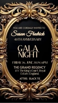 Black Joyful Anniversary Gala  Instagram Reel template