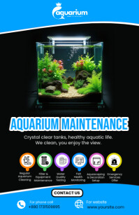 Black Joyful Aquarium Maintenance Half Page Wide template