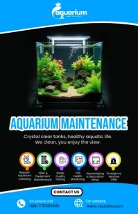 Black Joyful Aquarium Maintenance Half Page Wide Halbe Seite breit template