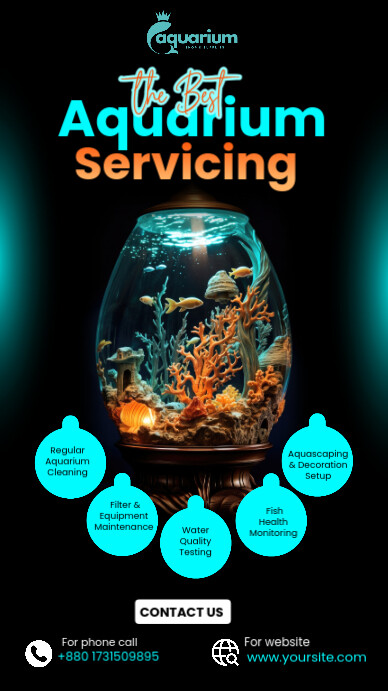 Black Joyful Aquarium Services Instagram Story template