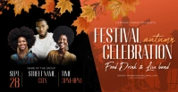 Black Joyful Autum Color Orange And Red Festi ปกอีเวนต์บน Facebook template