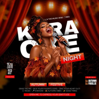 Czarny Autumn Karaoke Night Instagram-opslag Template
