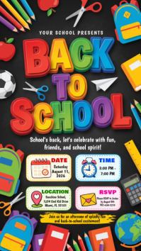 Black Joyful Back to School Celebration Instagram Story Instagram-verhaal template