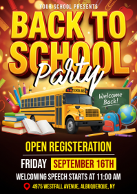 Black Joyful Back to School Event A3 template