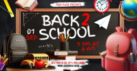 Black Back to School Event Facebook Gedeelde Prent Template
