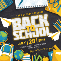 黑色 Back to School Event Instagram-bericht Template