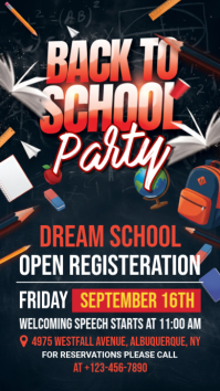 Zwart Back to School Party Historia de Instagram Template
