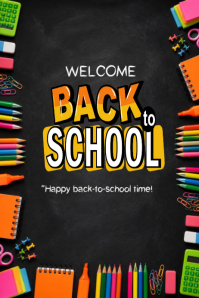 Noir Back to School Póster Template