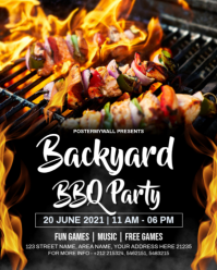 Black Joyful Backyard BBQ Party Instagram Portrait template