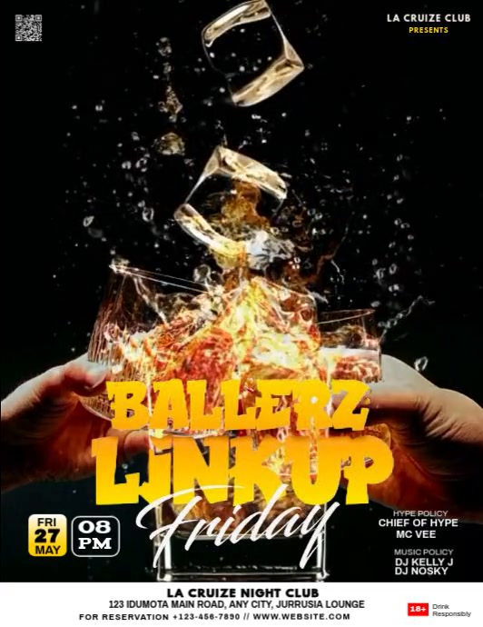 Black Joyful Ballers Linkup Friday  Flyer (us Letter) template