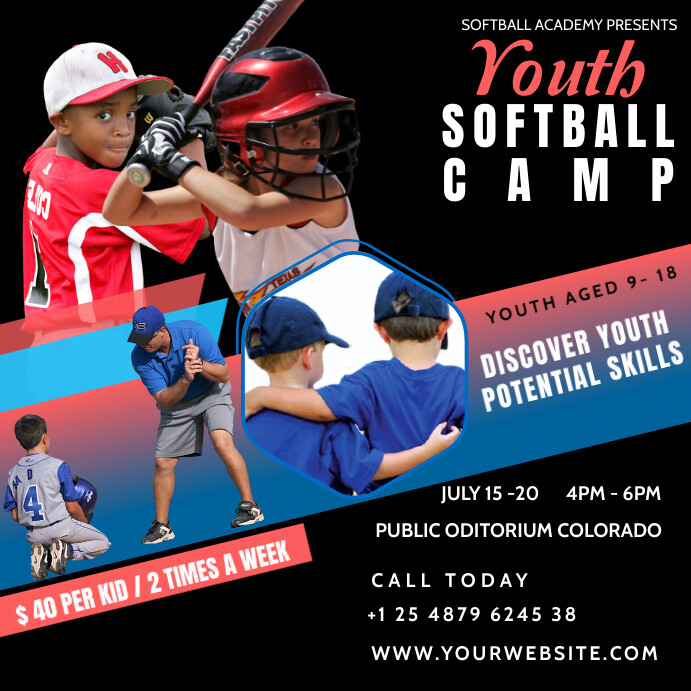 Black Joyful Baseball Poster Design Instagram Template | PosterMyWall