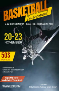 Noir Basketball Tournament Tabloid Template