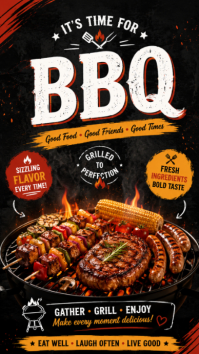 Black BBQ Event Instagram-verhaal Template