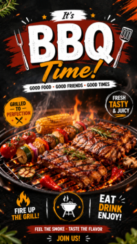 Черный BBQ Event Promotion Instagram Story Template