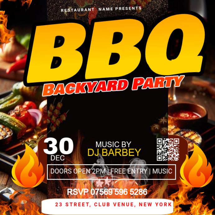 Large Event Cook Posts Summer Cookout Instagram Ad Template | PosterMyWall