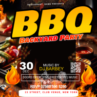 Black Joyful BBQ Party Instagram Post Instagram-opslag template