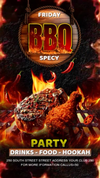 Black Joyful Bbq Spaicy Hot Chiken Party Instagram Reel template