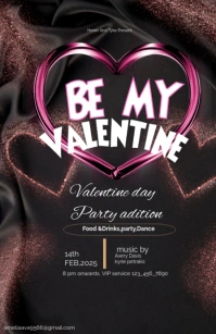 Black Joyful Be My Valentine  Tabloid template