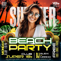 Черный Beach Party Quadrato Template