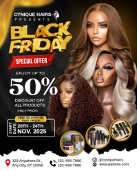 Black Joyful Beauty Salon Flyer | Spa | Black Friday Design Template  Instagram Portrait