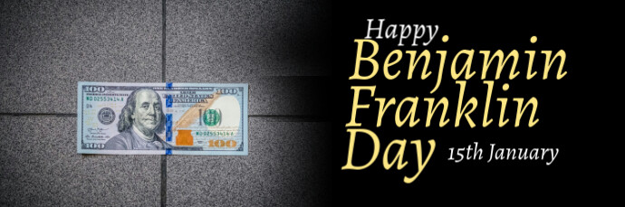 Black Joyful Benjamin Franklin Day Email Header template