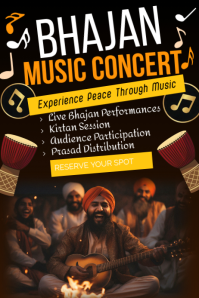 Black Joyful Bhajan Music Concert Poster Plakat template