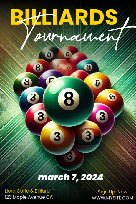 Copy of Black Joyful Billiard Tournament Game Poster | PosterMyWall