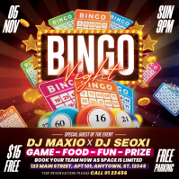 สีดำ Bingo Night Event Vierkant Template