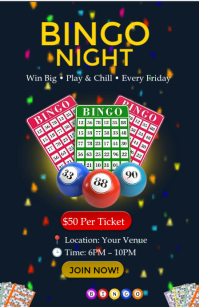 黑色 Bingo Night Halv side bred Template