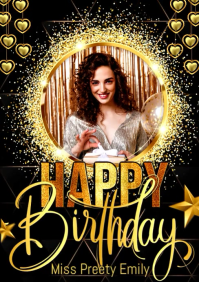 Black Joyful Birthday A3 template