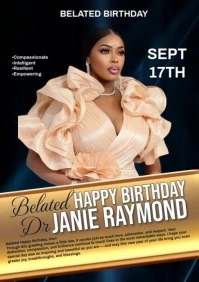 Belated birthday video template for a young lady A4