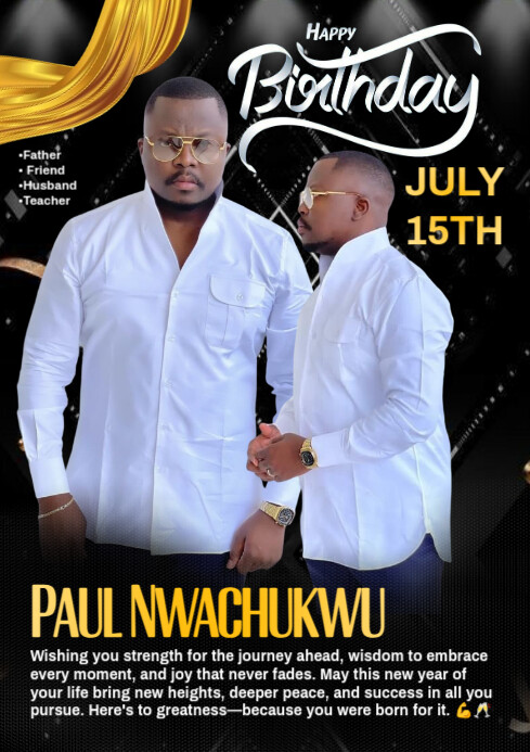 Black Joyful Birthday  A4 template