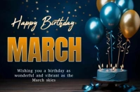 Black Joyful Birthday Card Label template