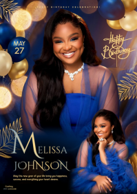 Black Joyful Birthday Celebration A4 template