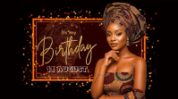 Noir Birthday Announcement Digital na Display Template