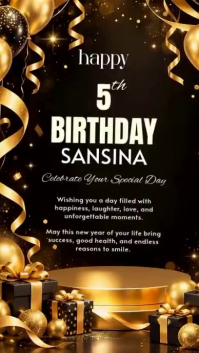 Black Birthday Celebration Facebook Story Template