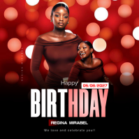 Negro Birthday Celebration Instagram-opslag Template