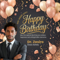 Black Birthday Celebration Message Instagram Template