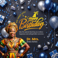 Black Joyful Birthday Celebration Instagram Post template