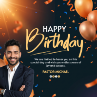 Черный Birthday Celebration Publicación de Instagram Template