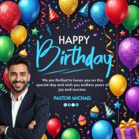 黑色 Birthday Celebration Post Instagram Template