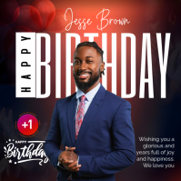 Black Joyful Birthday Celebration Instagram Post template
