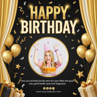 Black Joyful Birthday Celebration Instagram Post template