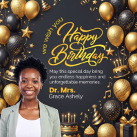 Black Joyful Birthday Celebration Instagram Post template