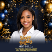 Negro Birthday Celebration Instagram-opslag Template
