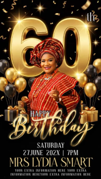 Black Joyful Birthday Celebration Instagram Story Video template
