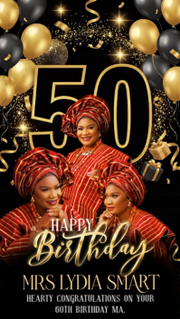 Black Joyful Birthday Celebration Instagram Story Video template