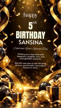 Black Birthday Celebration Instagram-verhaal Template